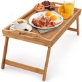 Zulay Kitchen Breakfast Tray with Folding Legs  Bamboo ZULB08P4ZV4ST